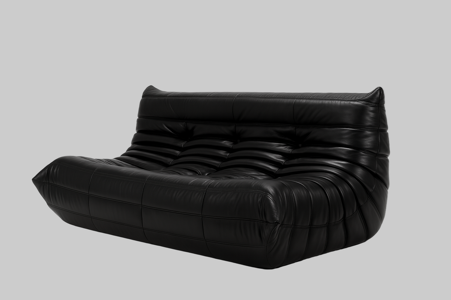 Genuine Leather Togo Style Three Seater Sofa